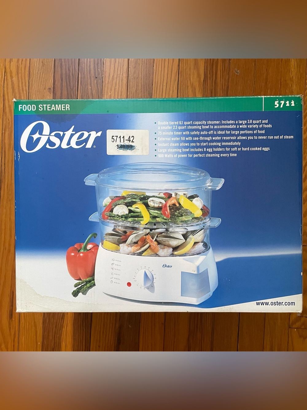 Oster Double Tiered Food Steamer Model 5711, two bowls (never used)